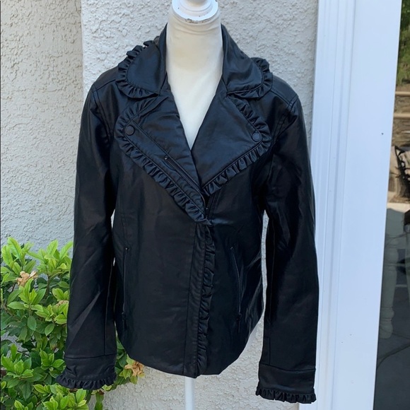 Catherine Malandrino Jackets & Blazers - Catherine Malandrino Faux Leather Moto Jacket Sz M